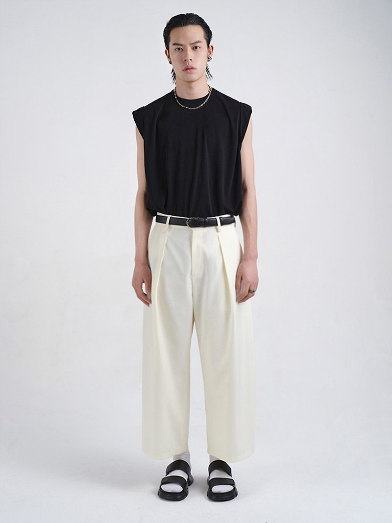 ASTAROTH MEN'S Nine point wide pants - Men's Pants - Other Materials White