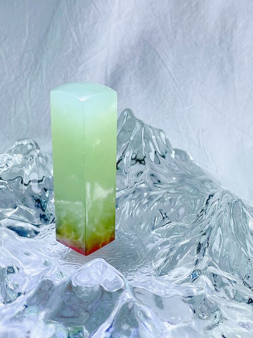 玉玉印章】 天然アイスジェイド岫玉印鑑 結婚ペア印鑑シリーズ