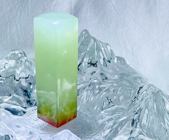 玉玉印章】 天然アイスジェイド岫玉印鑑 結婚ペア印鑑シリーズ