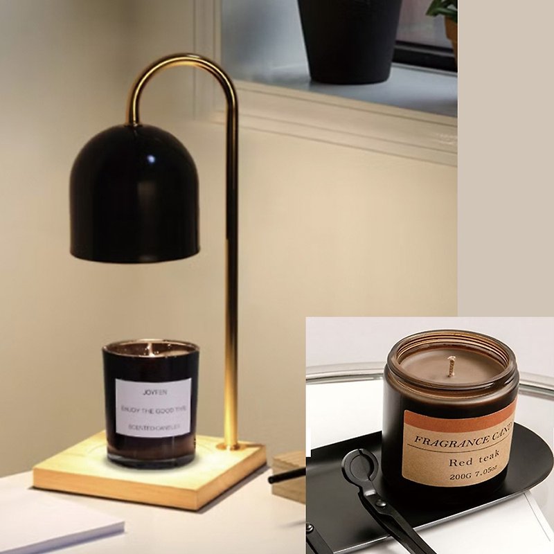 FUNDAY black bell bell style melting candle lamp + handmade scented candle optional - เทียน/เชิงเทียน - วัสดุอื่นๆ ขาว