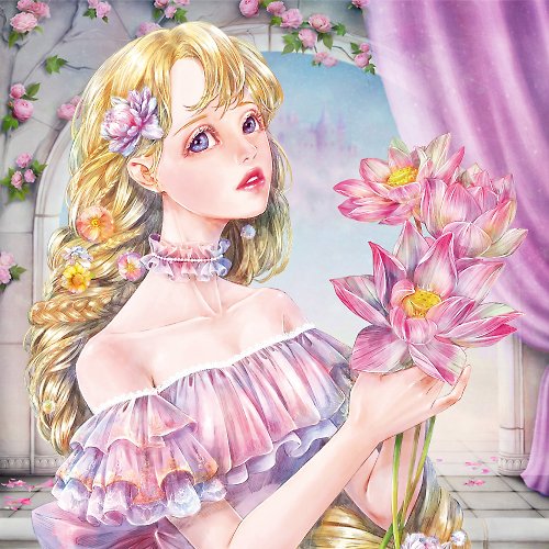 Cream Peach , Orgel melody Rapunzel Renewal sticker (6color)