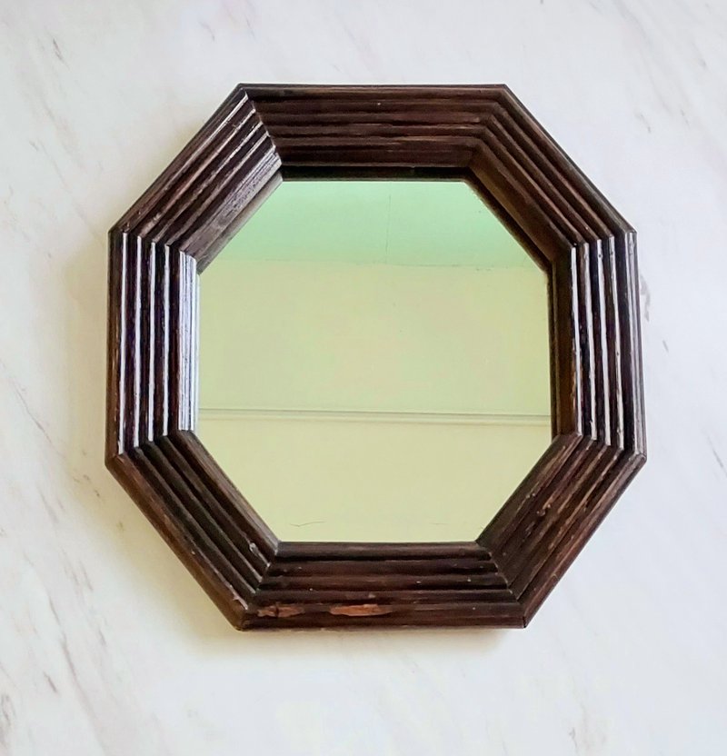 老歐洲 法式風格 實木條 八角鏡 43 41(30 28) 3.5cm - 擺飾/家飾品 - 木頭 