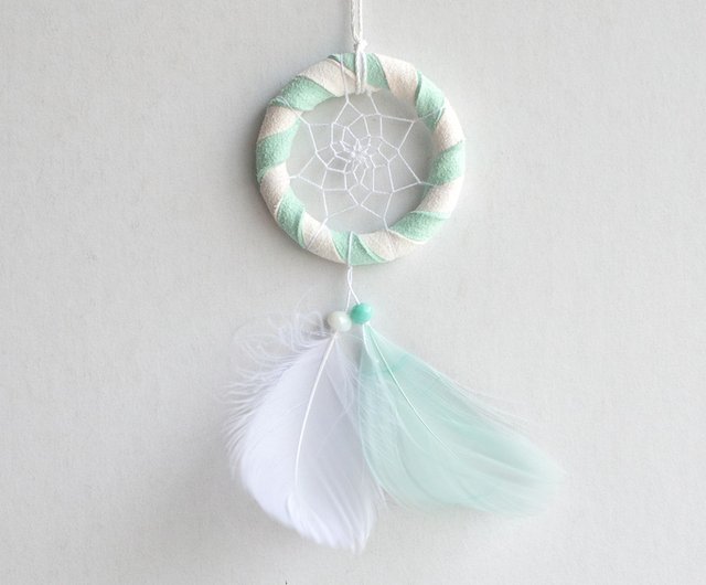 迷你薄荷糖 - 雙色(白+薄荷綠色) - 捕夢網 成品 - 情人節禮物