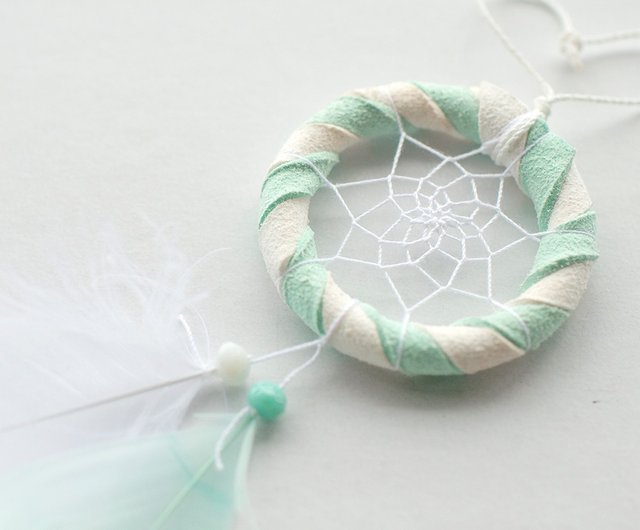 迷你薄荷糖 - 雙色(白+薄荷綠色) - 捕夢網 成品 - 情人節禮物