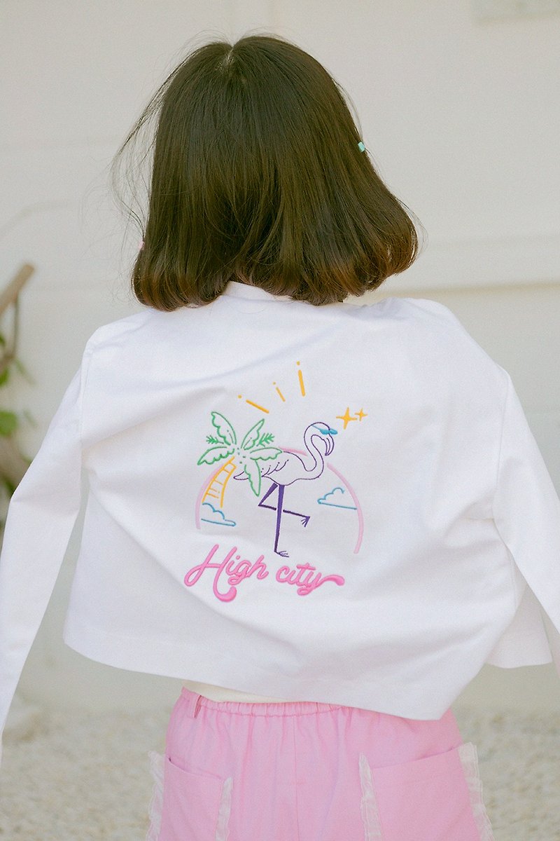 Highestjump Flamed Embroidery Shirt - シャツ・ブラウス - コットン・麻 ピンク