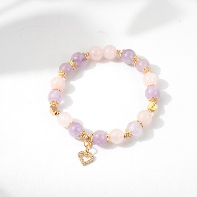 [White Avenue] A Midsummer Night's Dream-Pink Crystal Amethyst Bracelet - Bracelets - Gemstone Multicolor