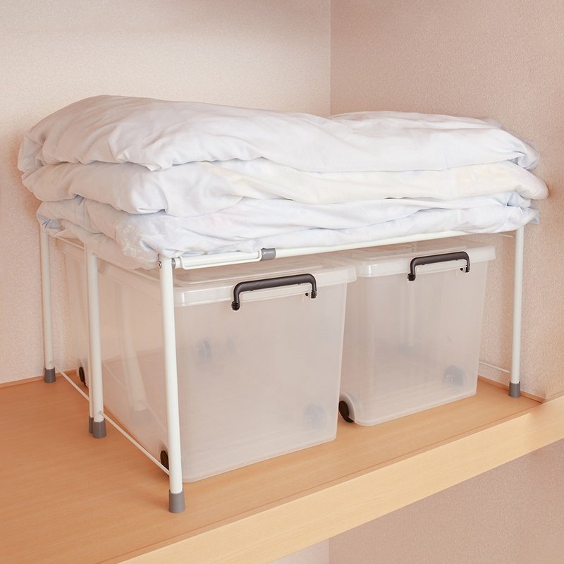 Horizontal retractable storage rack - ชั้นวาง/ตะกร้า - วัสดุอื่นๆ ขาว