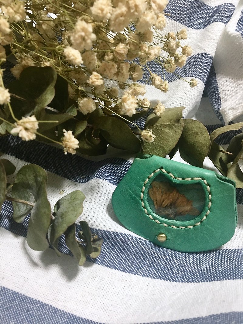 Dried flower leather winder (lake green) - อื่นๆ - หนังแท้ 