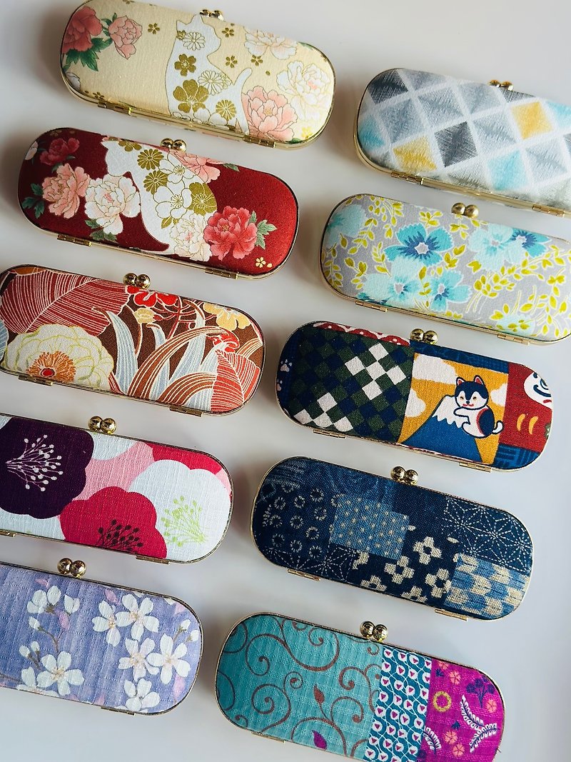 Indigo dyeing Glasses Case/ Pencil Case/ Jewellery Case - Pencil Cases - Cotton & Hemp Multicolor