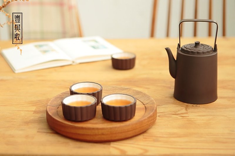 【Snack Counter】Feng Yushou (a pot of four cups) - ถ้วย - เครื่องลายคราม สีนำ้ตาล