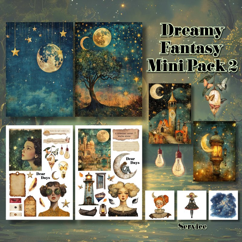 Dreamy Fantasy Mini Sticker Pack 2 - 貼紙 - 紙 綠色