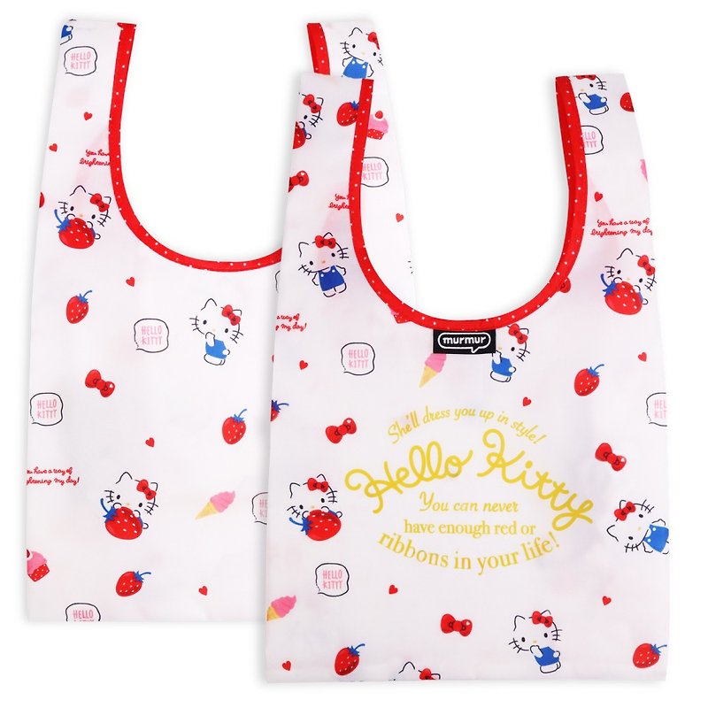 Lunch bags Shopping bags - Hello KItty strawberry - กระเป๋าถือ - พลาสติก สีแดง