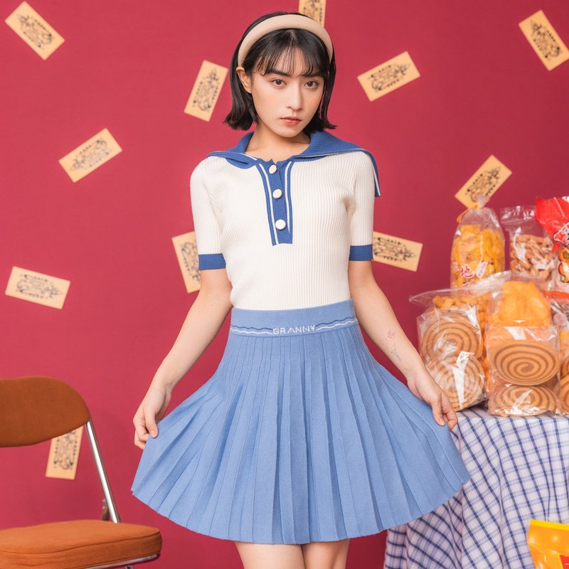 Quirky Bae Selected | 2024 Autumn Collection - กระโปรง - วัสดุอื่นๆ สีน้ำเงิน