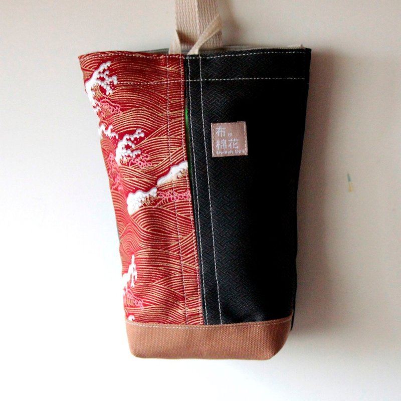 Hanging Tissue Box, housewarming,  black, red Japan style - Storage - Cotton & Hemp Red