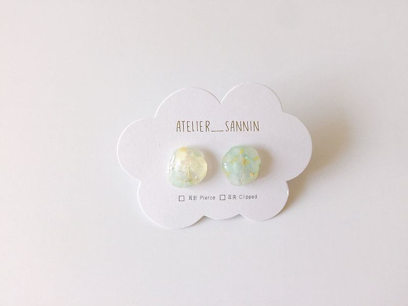 Little Prince series -B612 planet hand-painted ear handmade earrings ear clip - Earrings & Clip-ons - Other Materials Blue