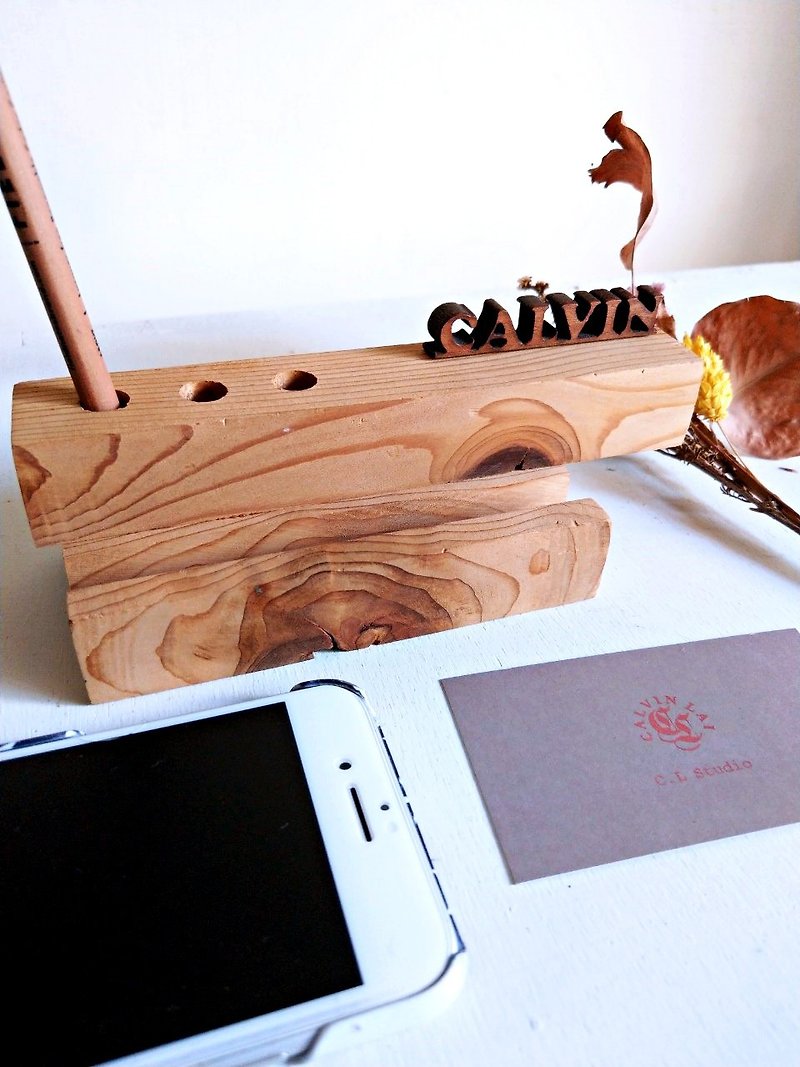 CL Studio [モダンでシンプル-幾何学的なスタイルの木製電話ホルダー/名刺ホルダー] N2 - カードスタンド - 木製 