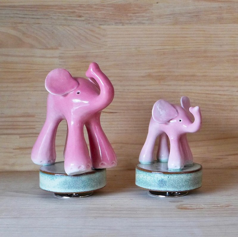 菲菲大きなピンクの象のオルゴール[] - 花瓶・植木鉢 - 陶器 ピンク