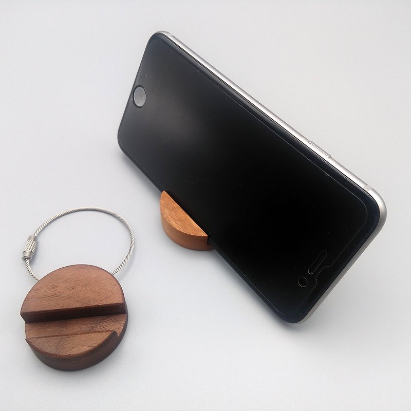 Portable Smartphone Stand Smartphone Stand Keychain - Other - Wood Brown
