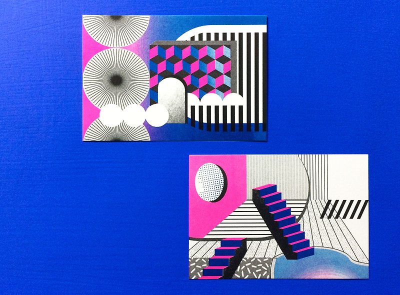 dream,dream,dream postcard set - การ์ด/โปสการ์ด - กระดาษ สีน้ำเงิน