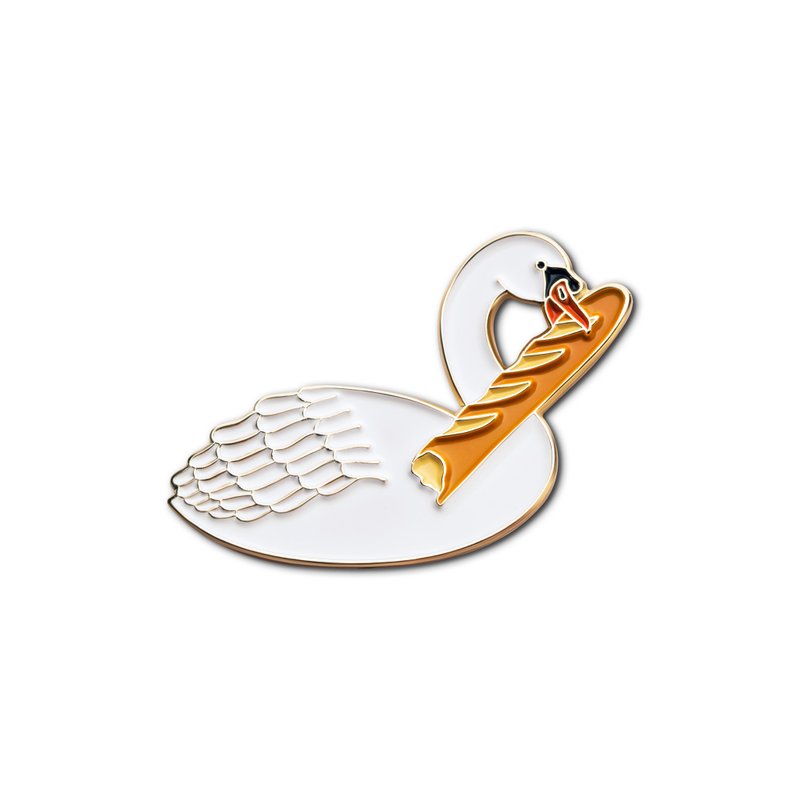 Enamel Pin Lucky Duck - 徽章/別針 - 琺瑯 白色