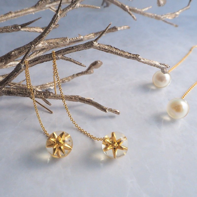 Everlasting L gold star - Earrings & Clip-ons - Other Materials Gold