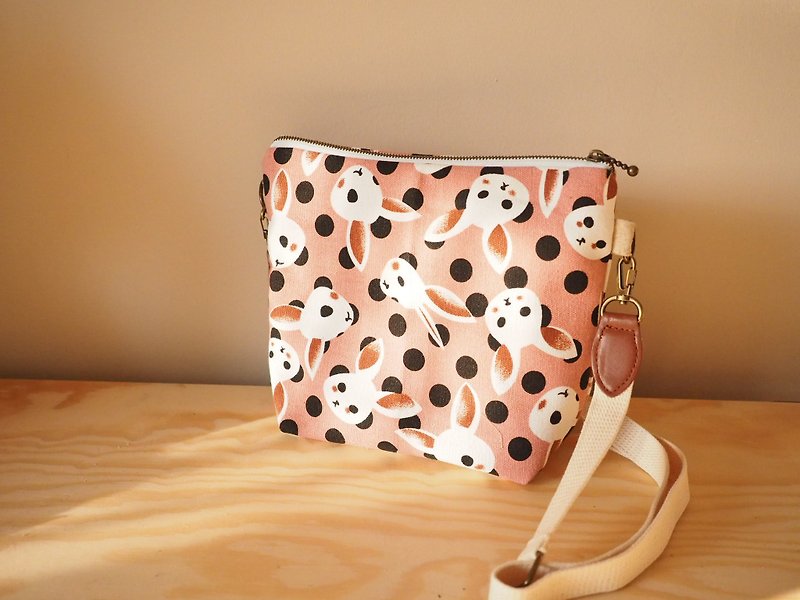Handmade tote bag handbag canvas bag shopping bag Cat Kitten canvas tote bag - Messenger Bags & Sling Bags - Cotton & Hemp Pink