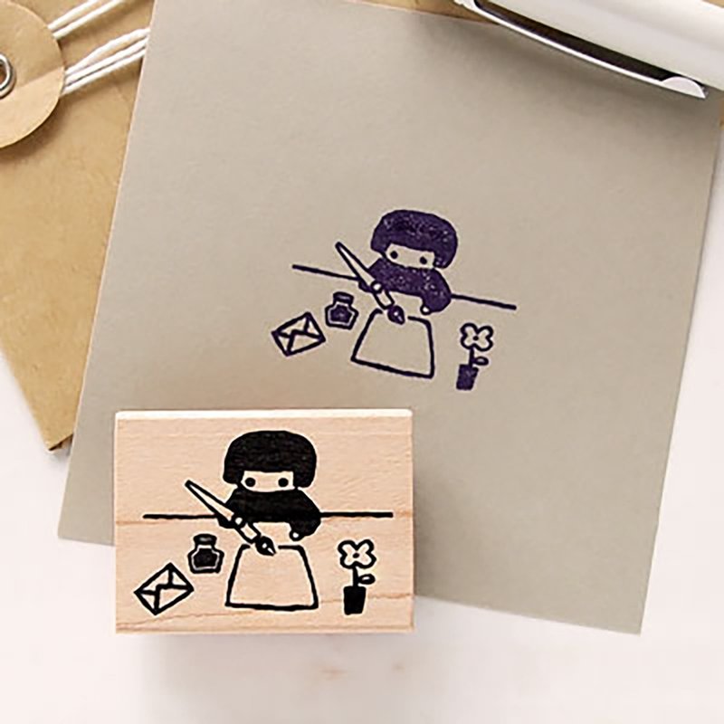 はんこどり ラバースタンプ お手紙を書こう 縦24.7mm×横34.6mm - 印鑑・スタンプ - ゴム 