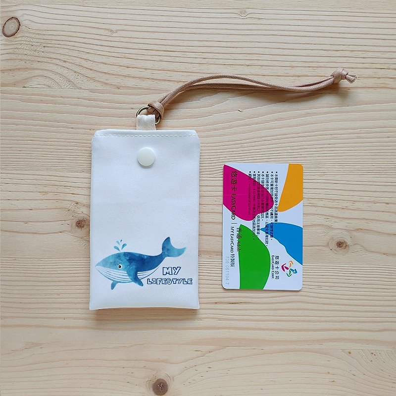Blue whale simple leisure card bag - ที่ใส่บัตรคล้องคอ - เส้นใยสังเคราะห์ สีน้ำเงิน