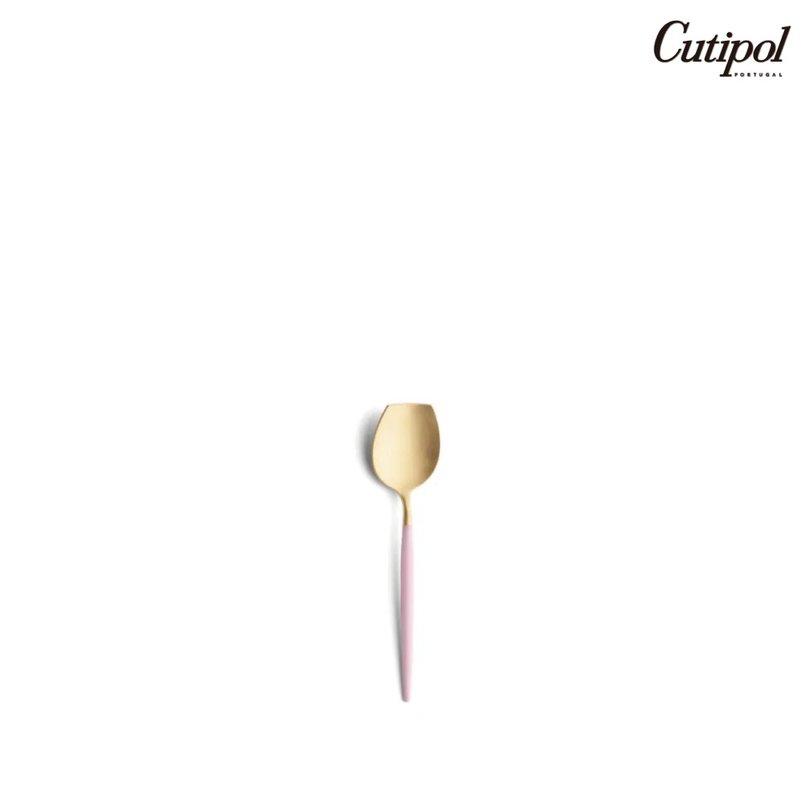 Portuguese Cutipol GOA pink gold sugar spoon - ช้อนส้อม - สแตนเลส ขาว