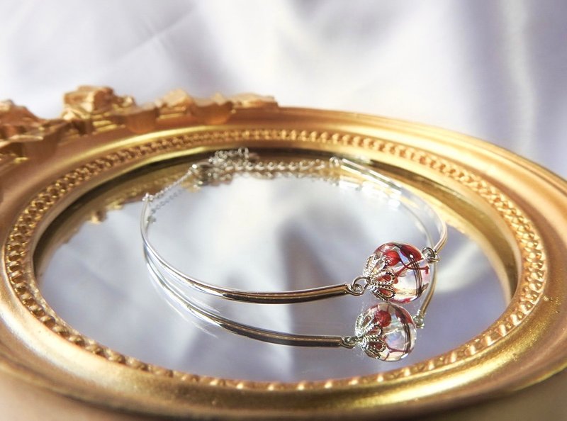 硬環單珠手鍊-925純銀 - 手鍊/手環 - 純銀 銀色