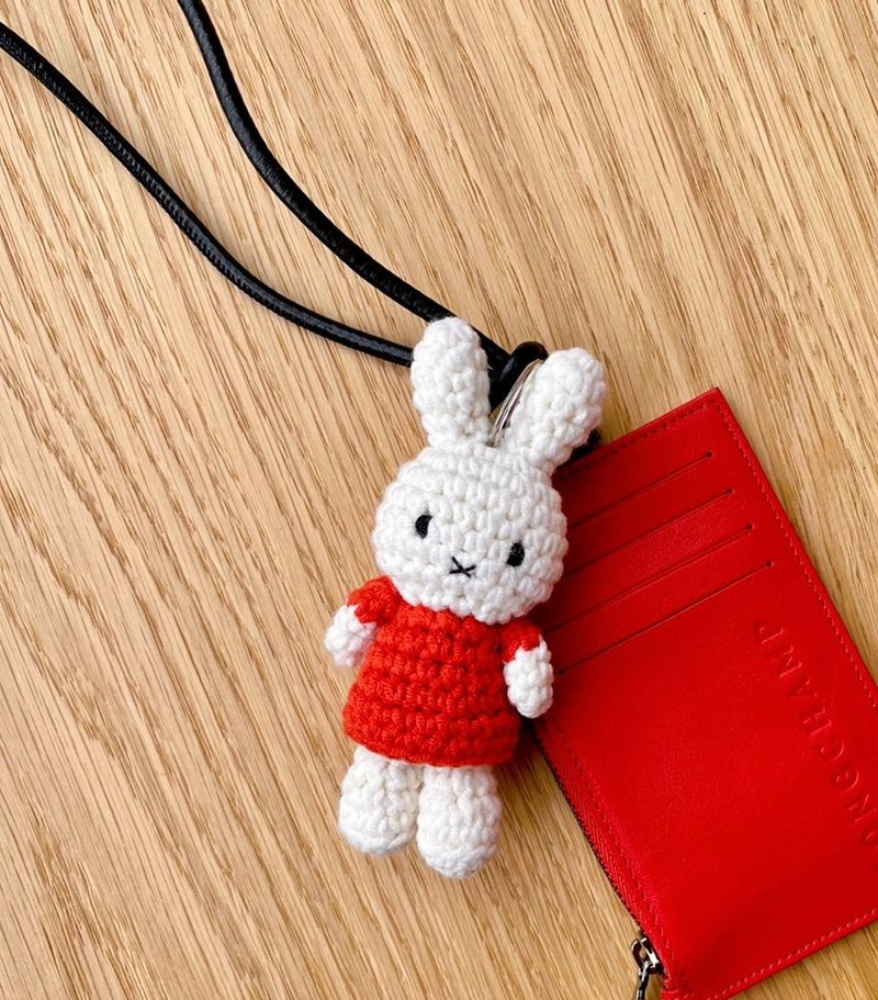 Just Dutch | Miffy handmade key hanger red 11cm - ที่ห้อยกุญแจ - ผ้าฝ้าย/ผ้าลินิน สีแดง