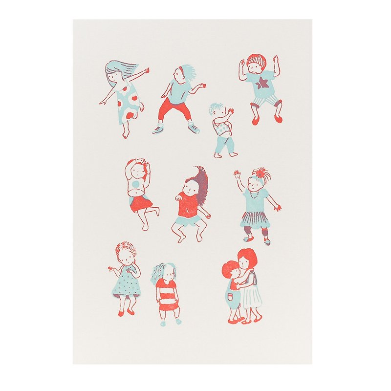 若無其事跳舞的孩子 - 凸版印刷明信片 - 海報/掛畫/掛布 - 紙 白色