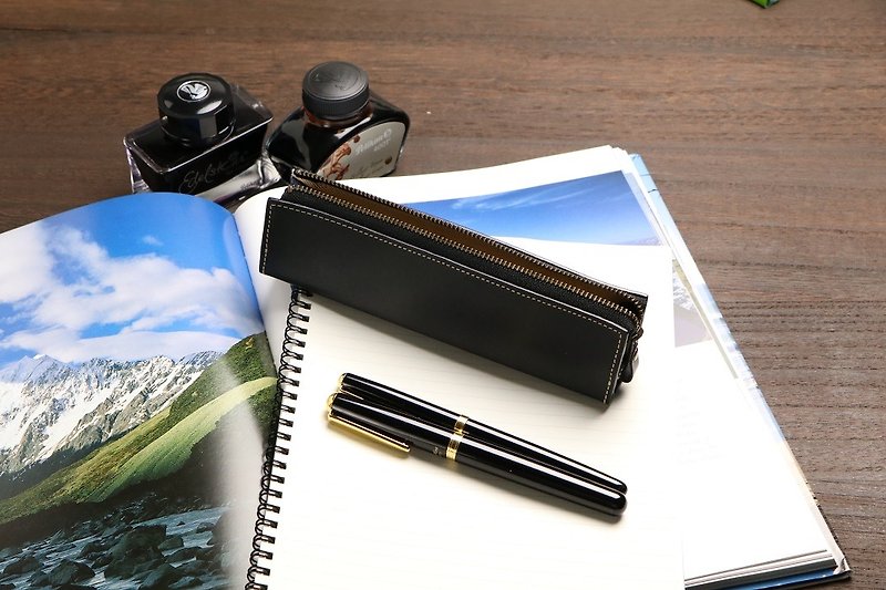 日本製[DIGNITYペンケース]レザースタッフ和風レザーペンインクペン - ペンケース・筆箱 - 革 多色