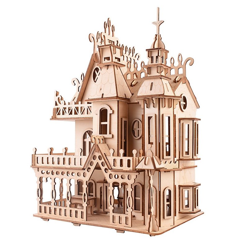 ビクトリア朝の宮殿のドールハウス|木製ドールハウス| DIYドールハウスキット - 知育玩具・ぬいぐるみ - 木製 