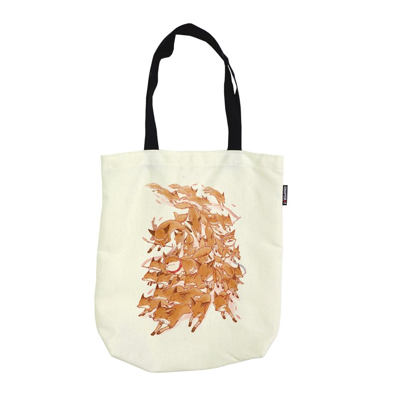 Fox Village Foldable shoulder bag Canvas Reduce global warming - 其他 - 塑膠 黑色