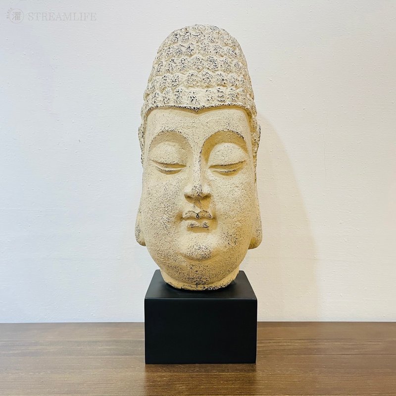彌勒佛頭 - 擺飾/家飾品 - 樹脂 灰色