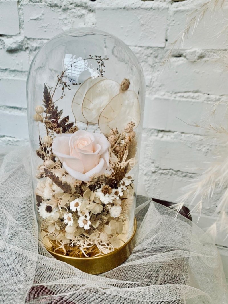 Preserved Flower Bell Jar (Single Flower)_Valentine's Day/Birthday/Home Decoration - Dried Flowers & Bouquets - Plants & Flowers Brown