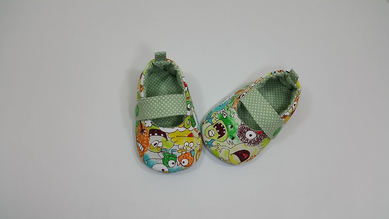 A ugly little monster baby shoes (yellow / pink) - Baby Shoes - Cotton & Hemp Multicolor
