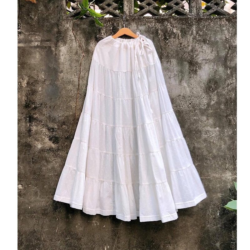 Angel White Gypsy Skirt Gypsy Skirt - กระโปรง - ผ้าฝ้าย/ผ้าลินิน ขาว