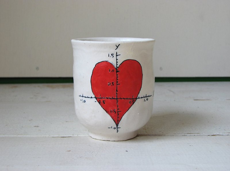 Heart formula teacup only - ถ้วย - ดินเผา สีแดง