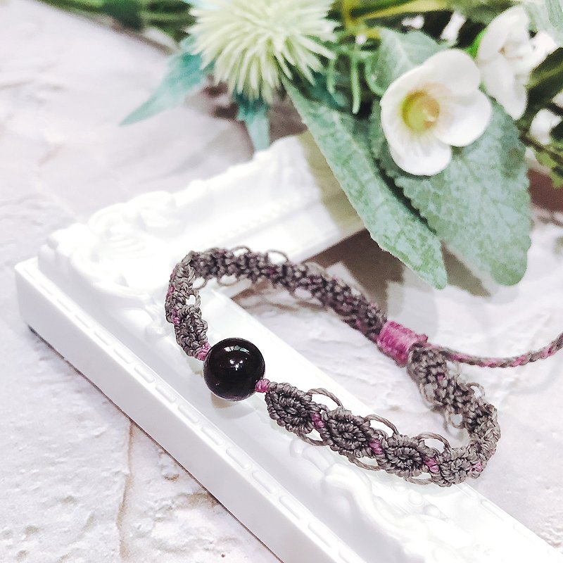 ::Miss Elegant Weaving Practice:: Adjustable / Drawstring / Stone/ Wax Thread - Bracelets - Other Materials Purple