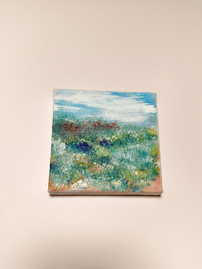 Frameless paintings/small size hanging paintings/landscape paintings/decorative paintings/ Acrylic watercolor paintings/healing paintings - โปสเตอร์ - ผ้าฝ้าย/ผ้าลินิน 