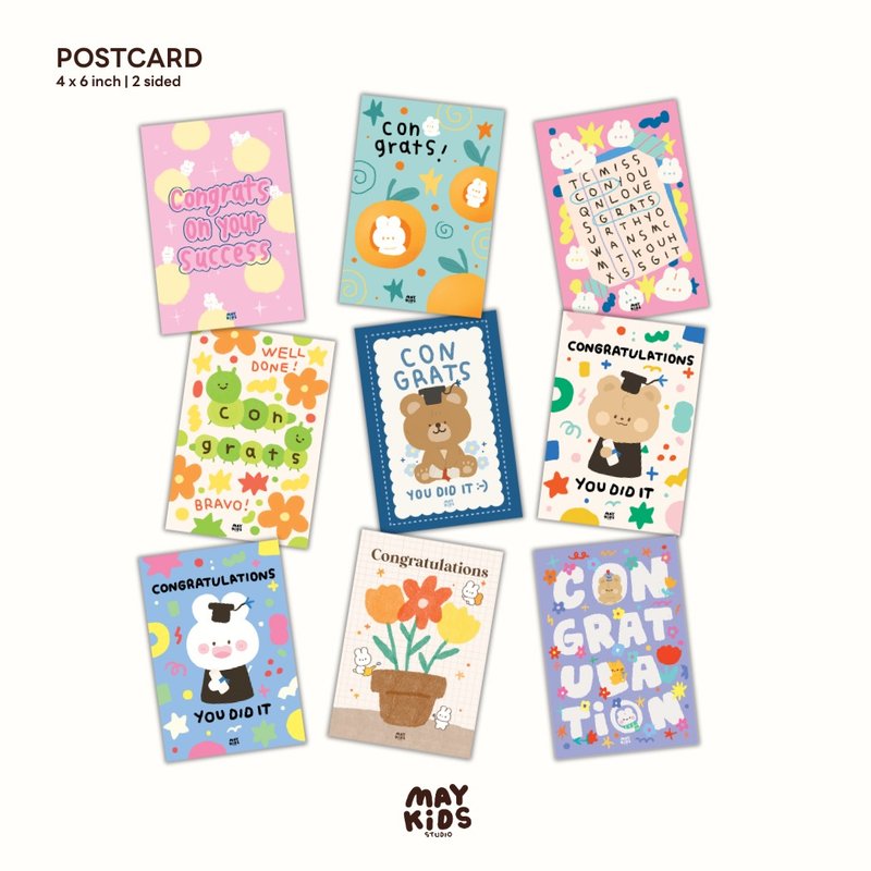 Postcard Congratulations - 卡片/明信片 - 紙 粉紅色