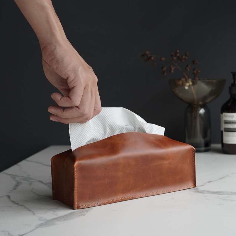 Crack Leather Hand Towel Box | Multi-Color - Tissue Boxes - Genuine Leather Multicolor