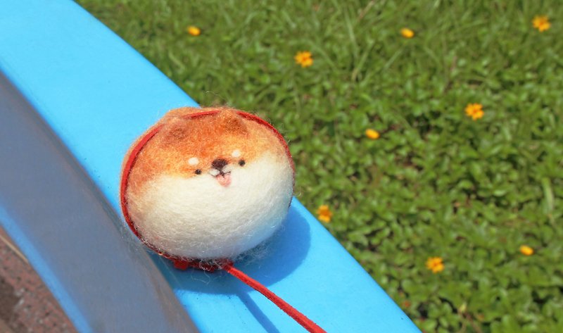 Anny Wool Felt Shiba Inu Balloon Dumpling - ตุ๊กตา - ขนแกะ สีส้ม
