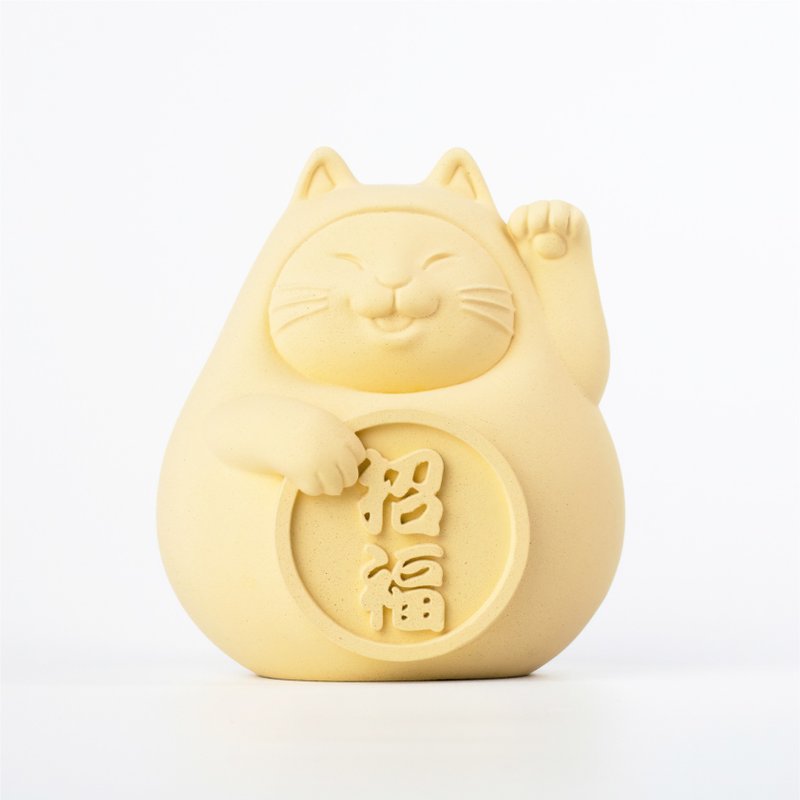 【送禮首選】胖胖招福貓(大)  招財黃 - 香氛/精油/擴香 - 水泥 黃色