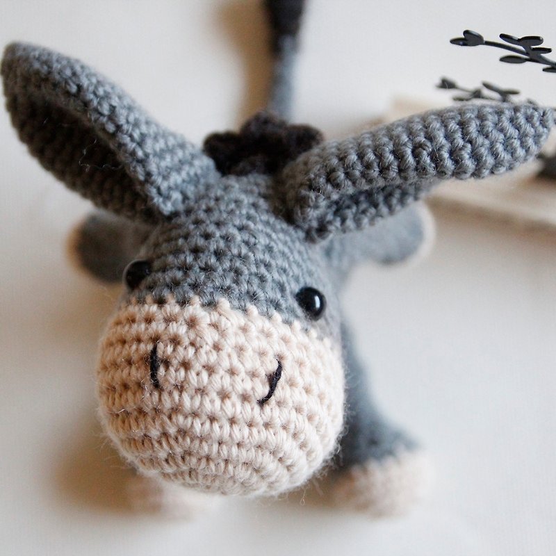 Woolen doll handmade doll exchange gift little donkey - Kids' Toys - Polyester Gray