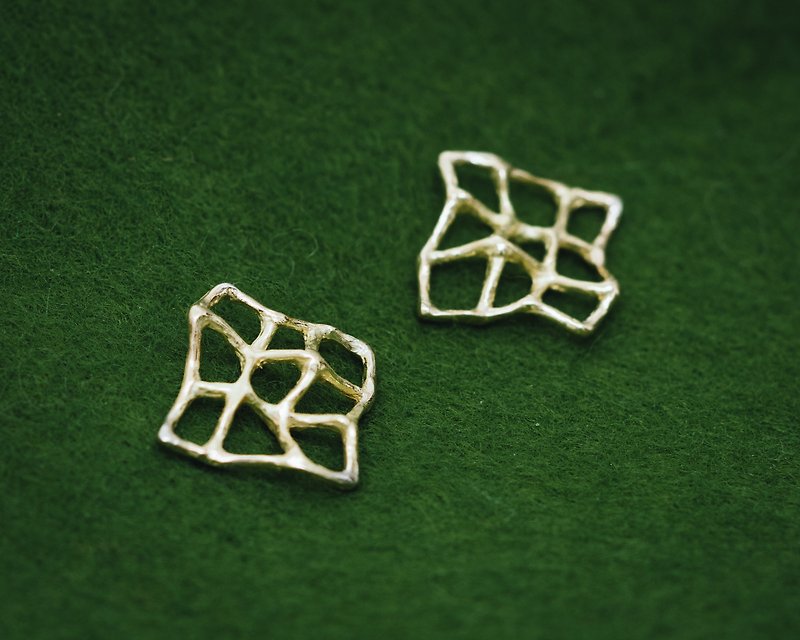18K Stroop Waffle earrings - fine earrings - geometric earrings - solid gold - Earrings & Clip-ons - Precious Metals Gold