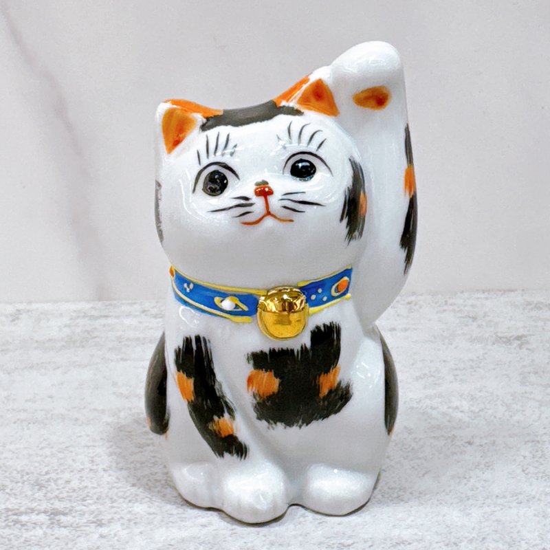 【染福雅喵】日本九谷燒招財貓 | 三毛 3號 - 擺飾/家飾品 - 瓷 白色