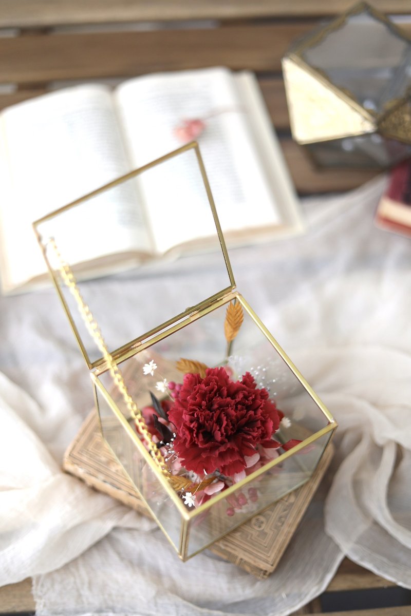 [Optional Color] Carnation Jewelry Flower Box / Mother's Day Flower Gift Preserved Flowers Dried Flowers - ช่อดอกไม้แห้ง - พืช/ดอกไม้ 
